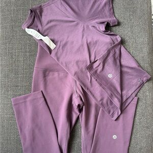 Lululemon Purple Top and Leggings Set